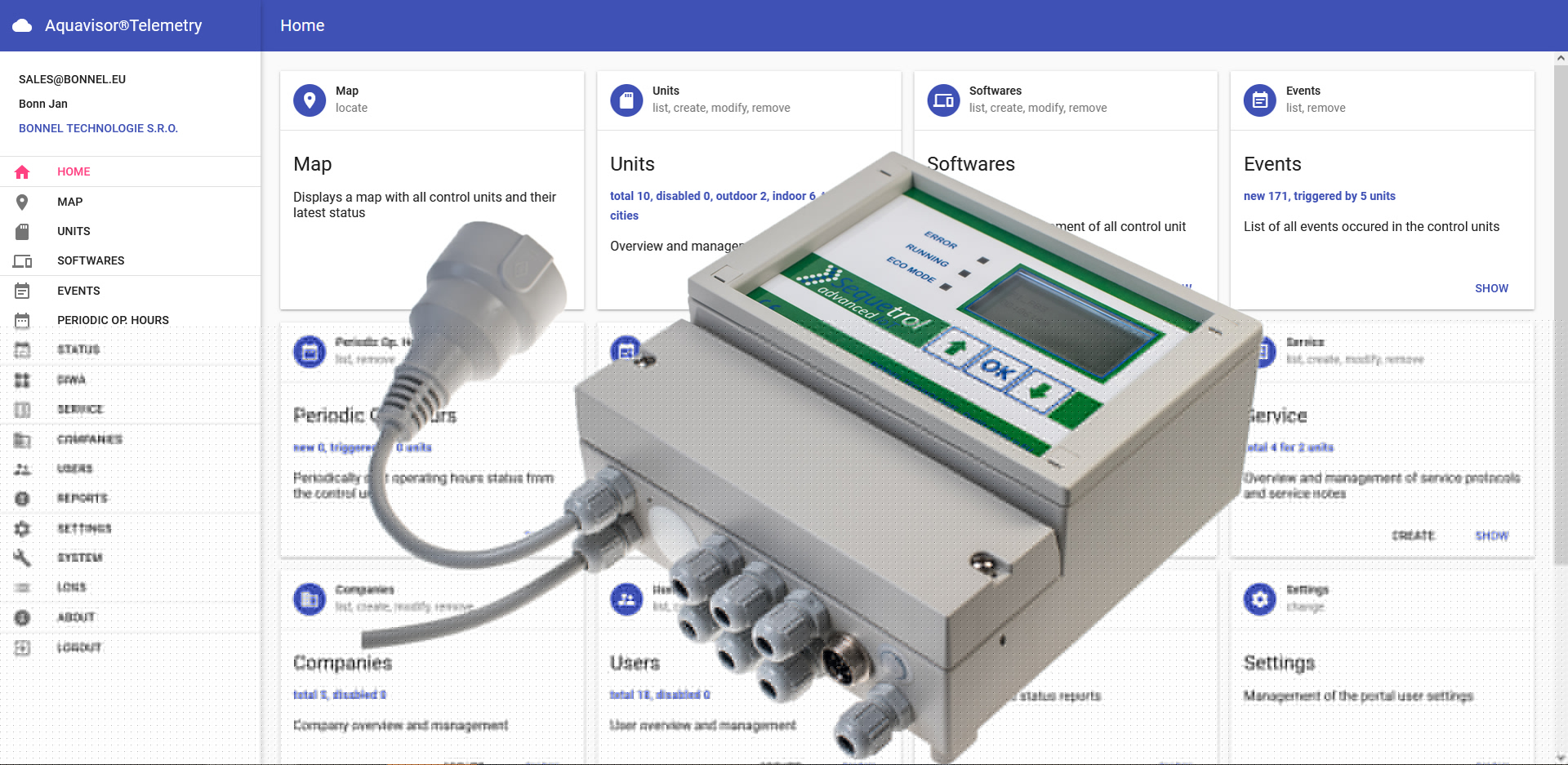 Sequetrol IoT Control Unit with Aquavisor App